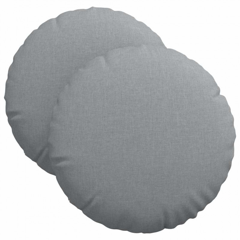Poduszki na siedziska 2 pcs Jasnoszary Ø40 x 13 cm tkanina