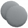Poduszki na siedziska 2 pcs Jasnoszary Ø40 x 13 cm tkanina