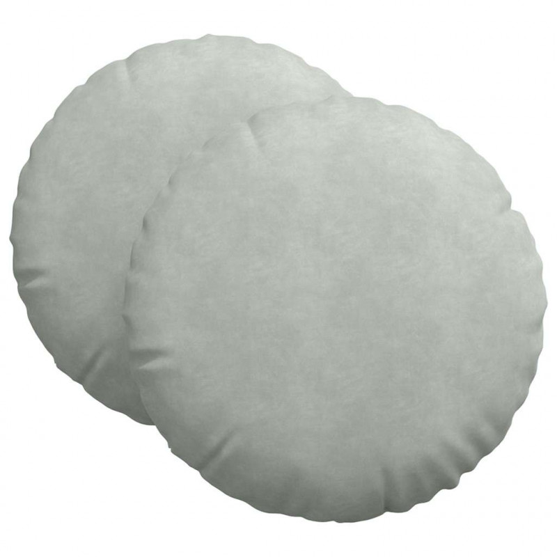 Poduszki na siedziska 2 pcs Jasnoszary Ø 40 x 13 cm Aksamit