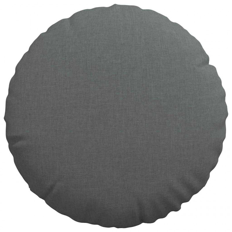Poduszki na siedziska 2 pcs Ciemnoszary Ø40 x 13 cm tkanina