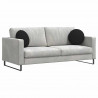 Poduszki na siedziska 2 pcs Czarny Ø40 x 13 cm tkanina