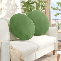 Poduszki na siedziska 2 pcs Jasnozielony Ø 40 x 13 cm Aksamit