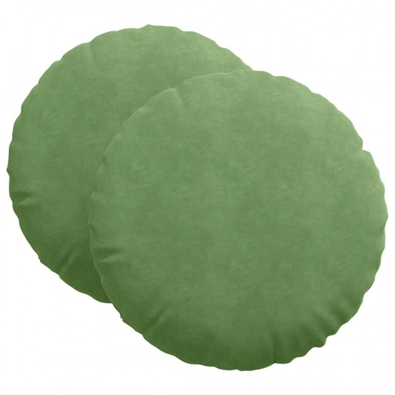 Poduszki na siedziska 2 pcs Jasnozielony Ø 40 x 13 cm Aksamit