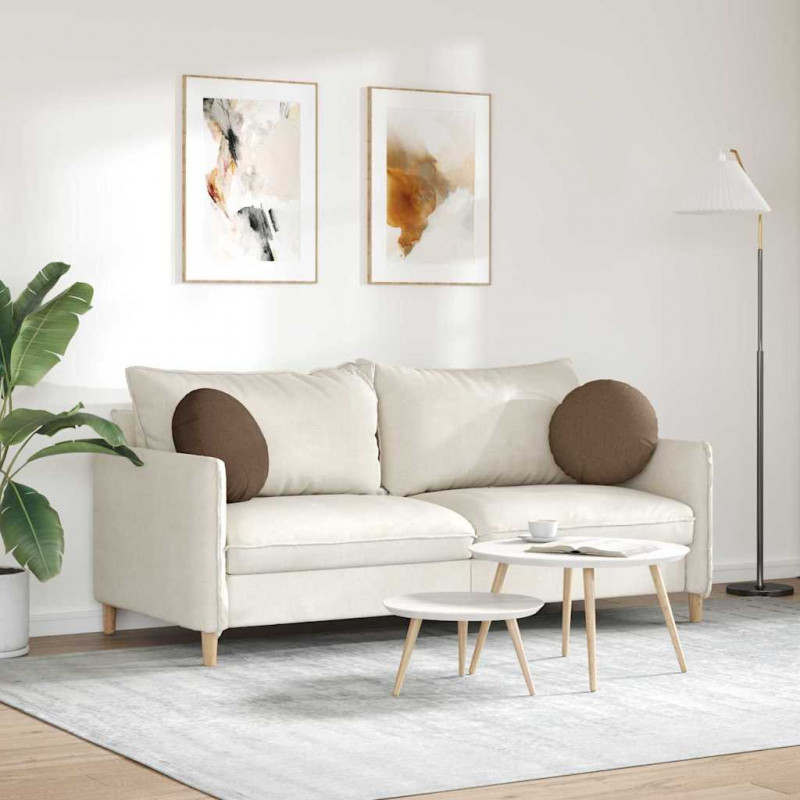 Poduszki na siedziska 2 pcs Brązowy Ø40 x 13 cm tkanina