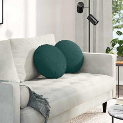 Poduszki na siedziska 2 pcs Ciemna zieleń Ø40 x 13 cm tkanina