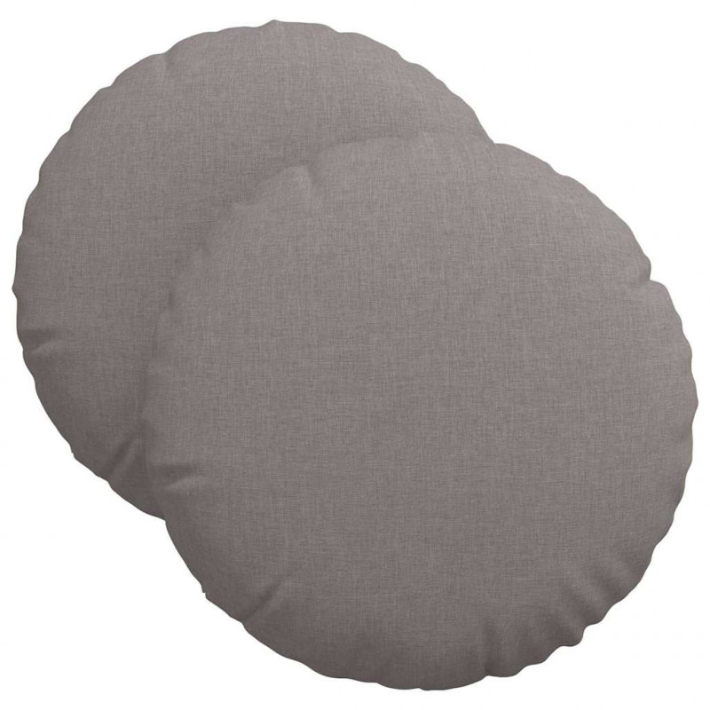 Poduszki na siedziska 2 pcs Ciemnoszary Ø40 x 13 cm tkanina