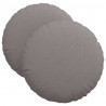 Poduszki na siedziska 2 pcs Ciemnoszary Ø40 x 13 cm tkanina