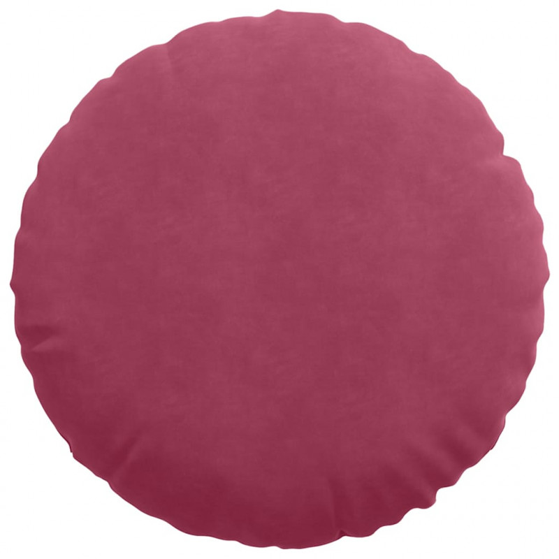 Poduszki na siedziska 2 pcs Czerwone wino Ø 40 x 13 cm Aksamit