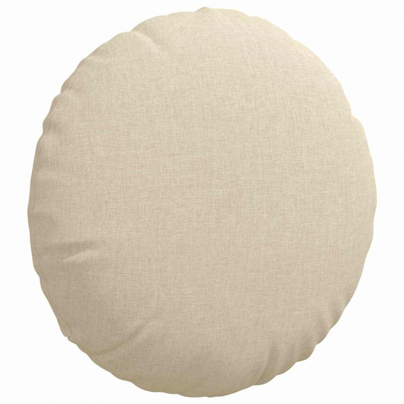 Poduszki na siedziska 2 pcs Kremowy Ø40 x 13 cm tkanina