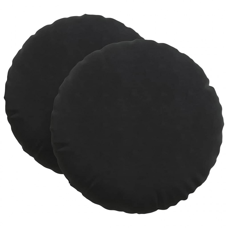 Poduszki na siedziska 2 pcs Czarny Ø 40 x 13 cm Aksamit