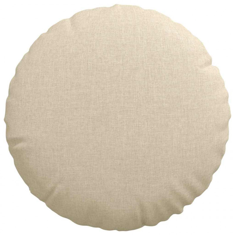 Poduszki na siedziska 2 pcs Kremowy Ø40 x 13 cm tkanina