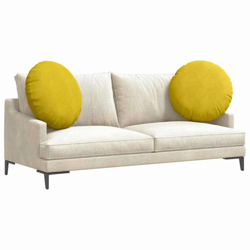 Poduszki na siedziska 2 pcs Żółty Ø 40 x 13 cm Aksamit