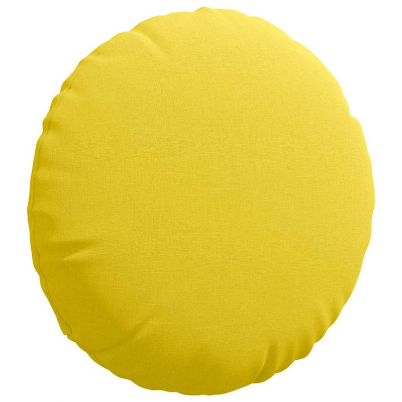 Poduszki na siedziska 2 pcs Jasnożółty Ø40 x 13 cm tkanina