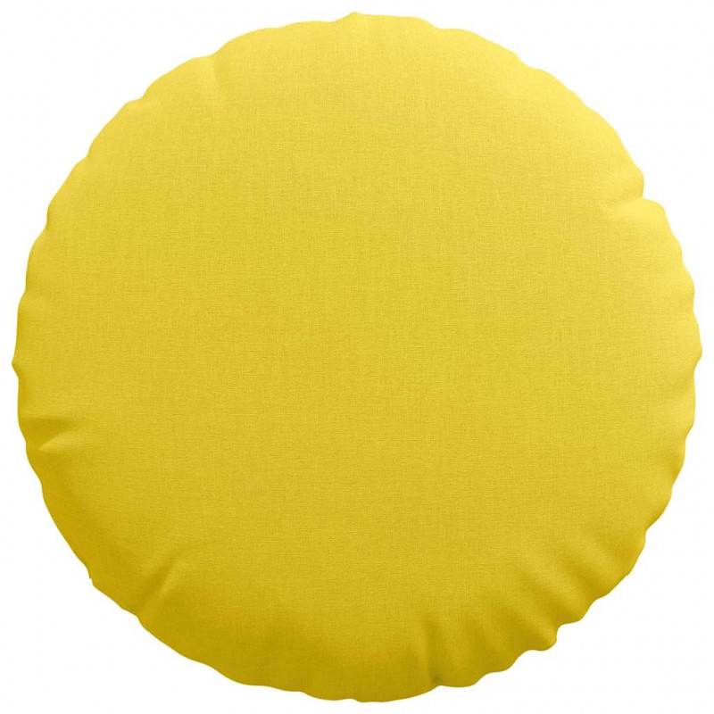 Poduszki na siedziska 2 pcs Jasnożółty Ø40 x 13 cm tkanina