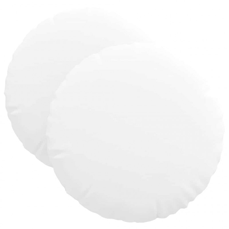 Poduszki na siedziska 2 pcs Biały Ø40 x 13 cm tkanina