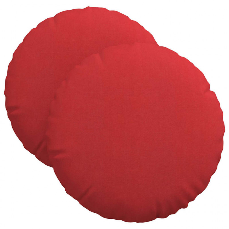 Poduszki na siedziska 2 pcs Czerwony Ø40 x 13 cm tkanina