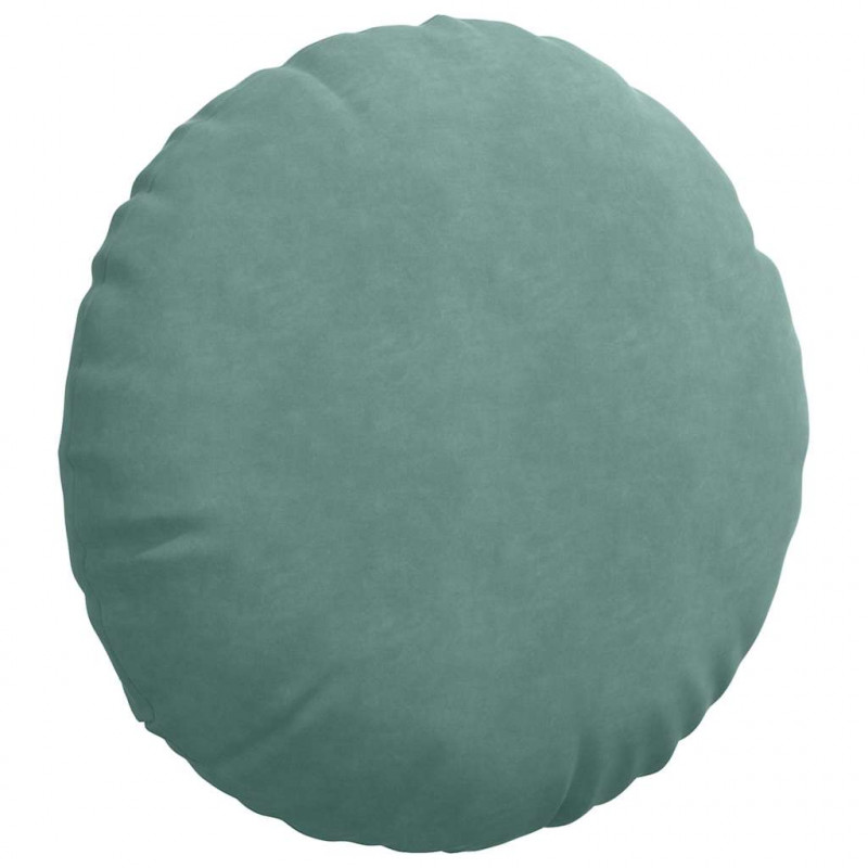 Poduszki na siedziska 2 pcs Zielony morski Ø 40 x 13 cm Aksamit