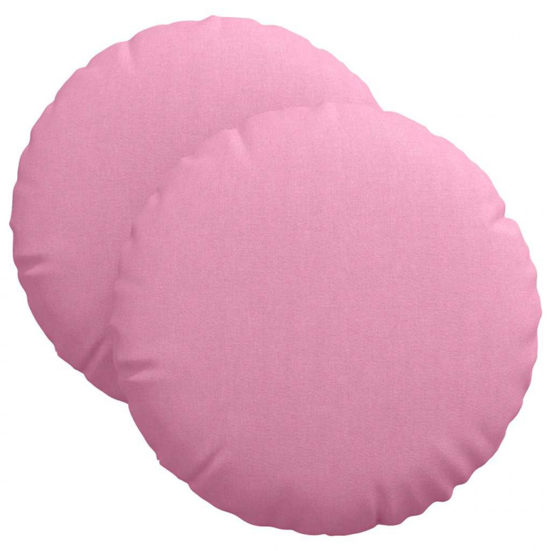 Poduszki na siedziska 2 pcs Różowy Ø40 x 13 cm tkanina