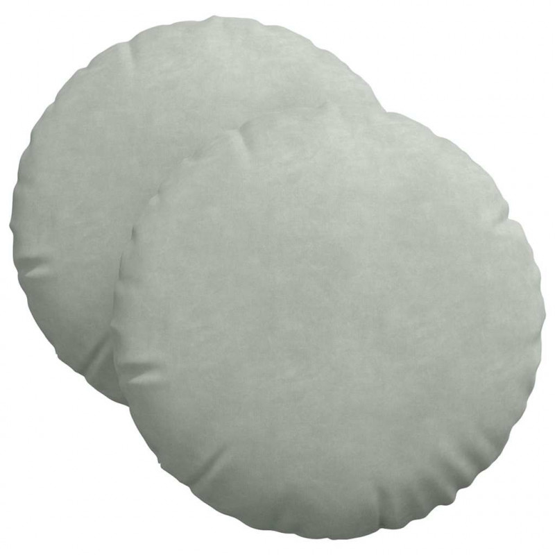 Poduszki na siedziska 2 pcs Jasnoszary Ø 40 x 13 cm Aksamit