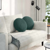 Poduszki na siedziska 2 pcs Ciemna zieleń Ø 40 x 13 cm Aksamit