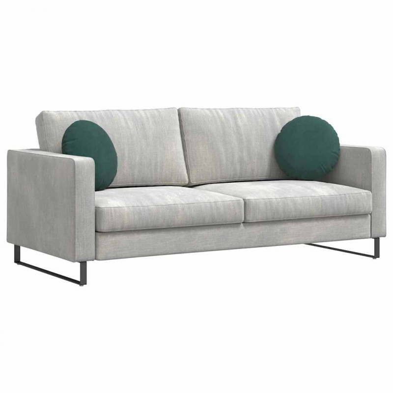 Poduszki na siedziska 2 pcs Ciemna zieleń Ø 40 x 13 cm Aksamit