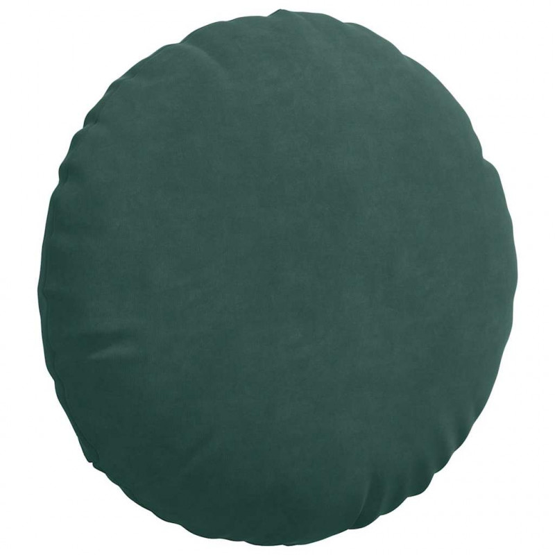 Poduszki na siedziska 2 pcs Ciemna zieleń Ø 40 x 13 cm Aksamit