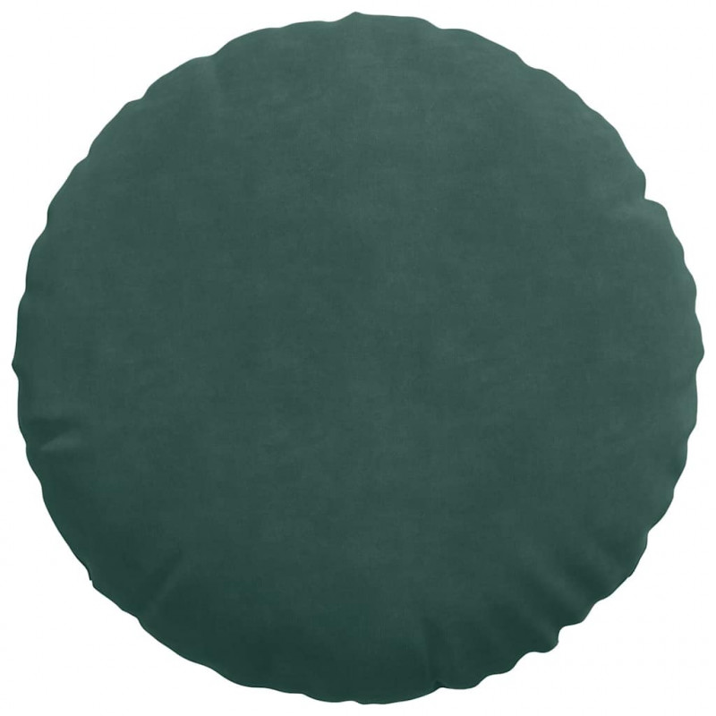 Poduszki na siedziska 2 pcs Ciemna zieleń Ø 40 x 13 cm Aksamit