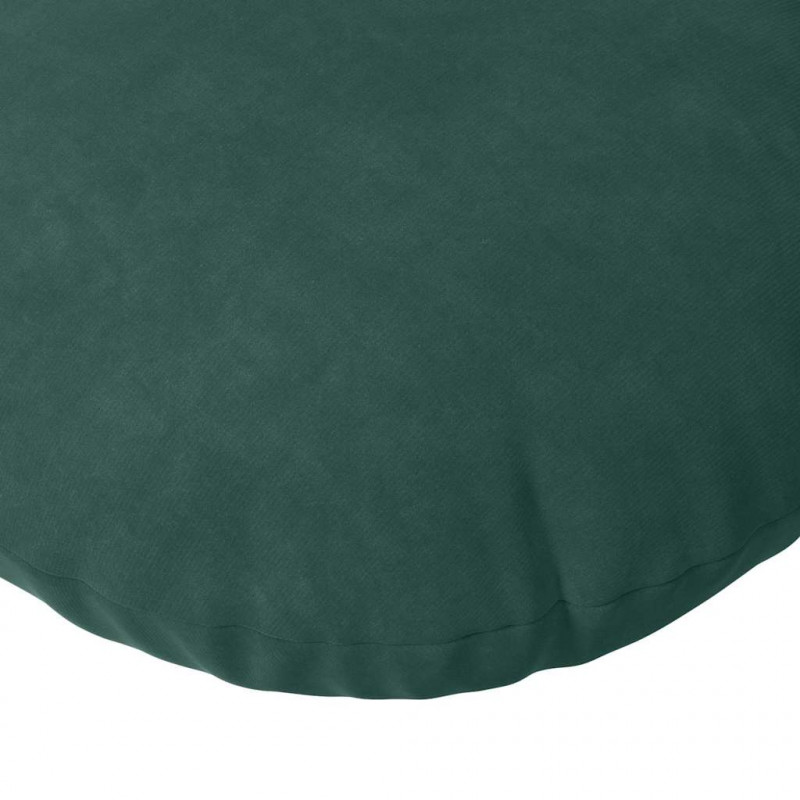 Poduszki na siedziska 2 pcs Ciemna zieleń Ø 40 x 13 cm Aksamit