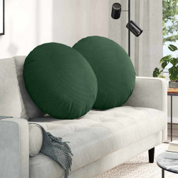 Poduszki na siedziska 2 pcs Ciemna zieleń Ø 60 cm