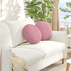 Poduszki na siedziska 2 pcs Różowy Ø 40 x 13 cm Aksamit