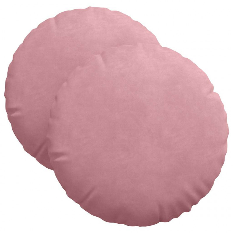 Poduszki na siedziska 2 pcs Różowy Ø 40 x 13 cm Aksamit