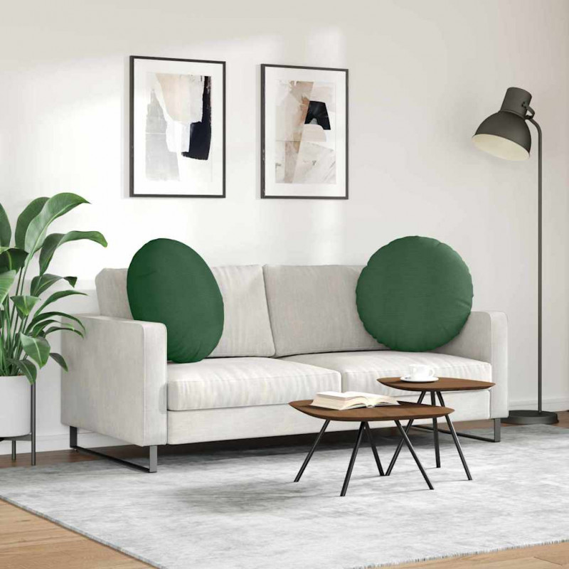 Poduszki na siedziska 2 pcs Ciemna zieleń Ø 60 cm