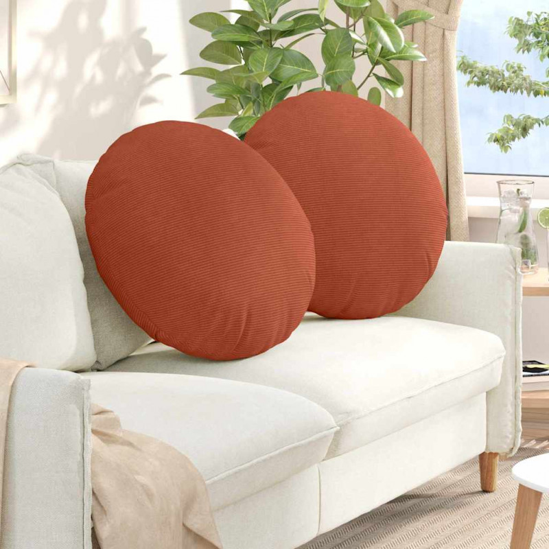 Poduszki na siedziska 2 pcs Czerwono-pomarańczowy Ø 60 cm