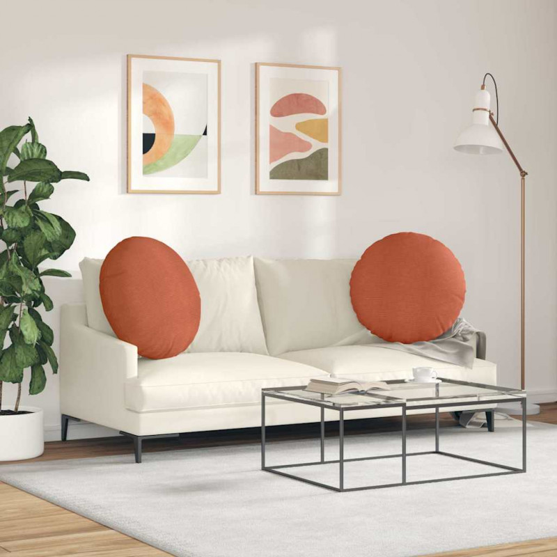 Poduszki na siedziska 2 pcs Czerwono-pomarańczowy Ø 60 cm