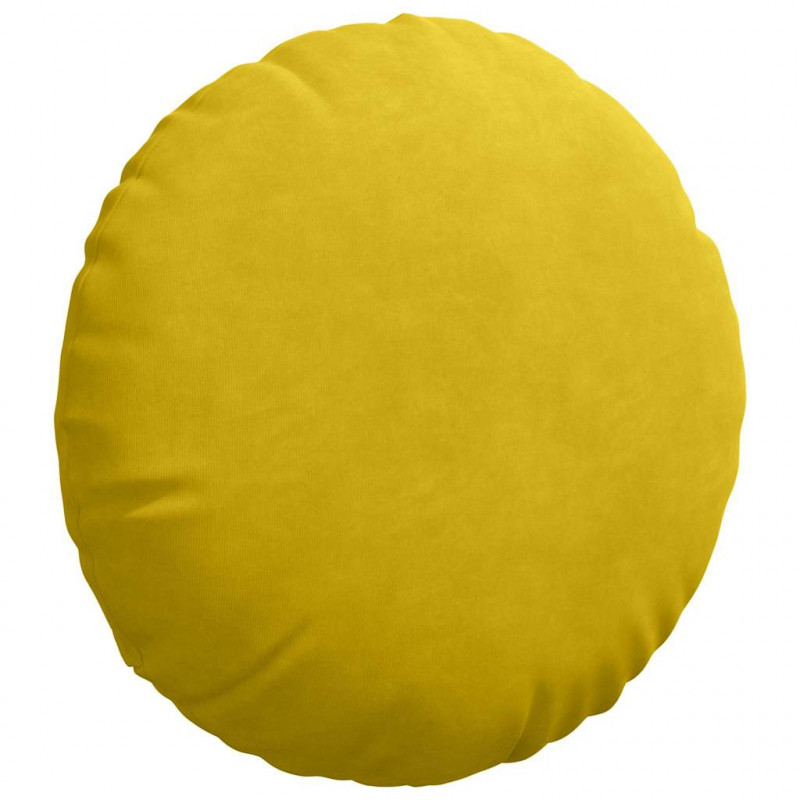 Poduszki na siedziska 2 pcs Żółty Ø 40 x 13 cm Aksamit