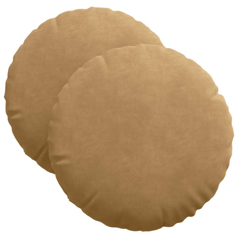 Poduszki na siedziska 2 pcs Brązowy Ø 40 x 13 cm Aksamit