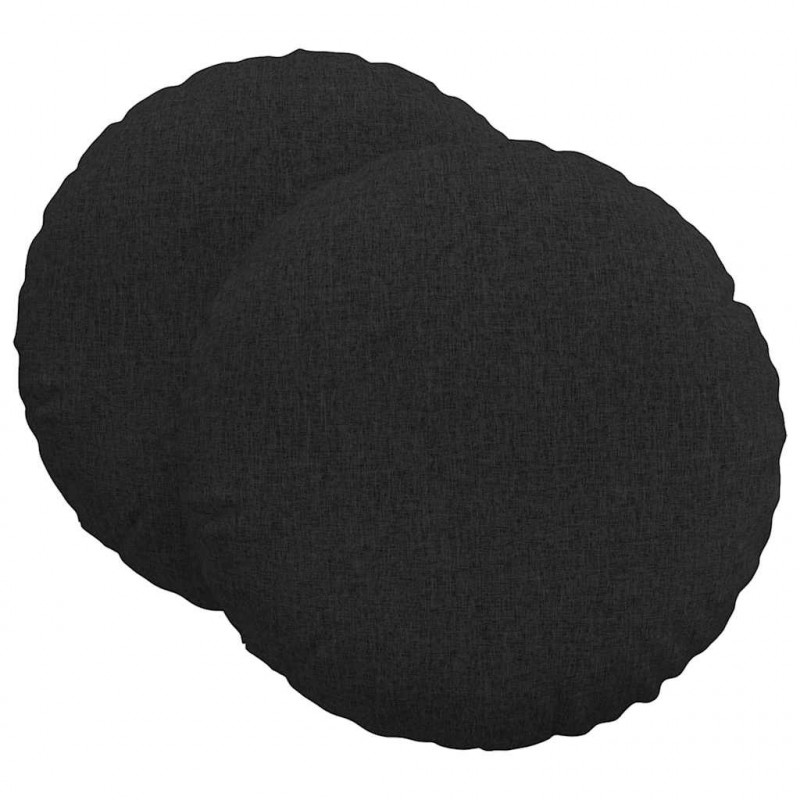 Poduszki na siedziska 2 pcs Czarny Ø80 x 29 cm tkanina