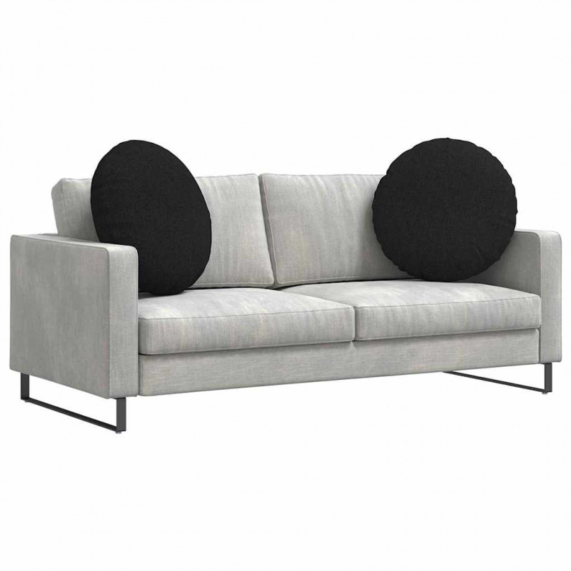 Poduszki na siedziska 2 pcs Czarny Ø80 x 29 cm tkanina
