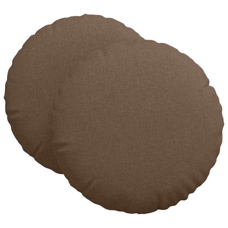 Poduszki na siedziska 2 pcs Brązowy Ø80 x 29 cm tkanina