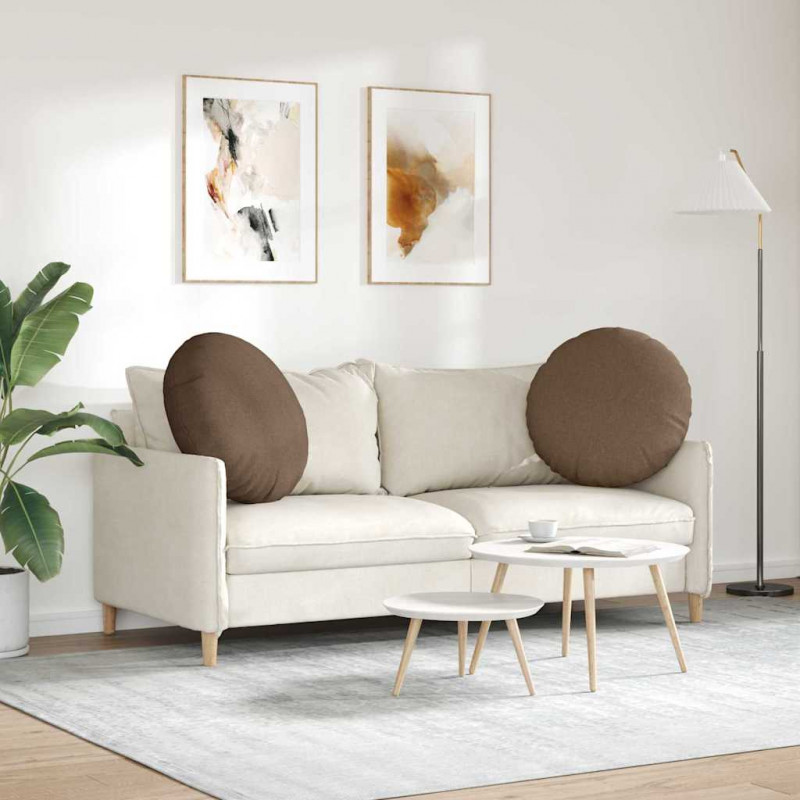 Poduszki na siedziska 2 pcs Brązowy Ø80 x 29 cm tkanina