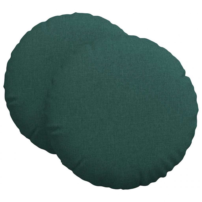 Poduszki na siedziska 2 pcs Ciemna zieleń Ø80 x 29 cm tkanina