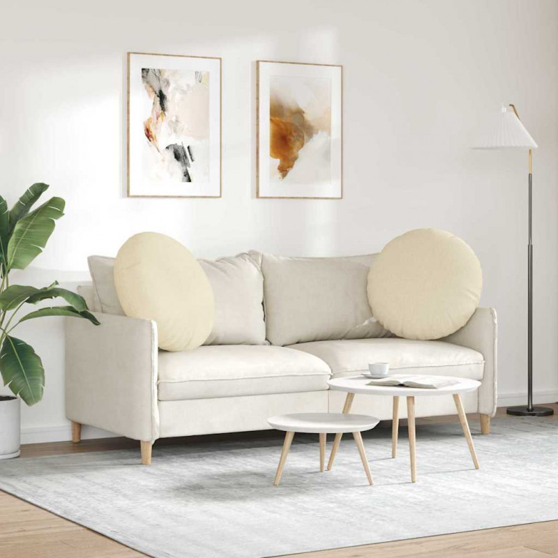 Poduszki na siedziska 2 pcs Kremowy Ø80 x 29 cm tkanina