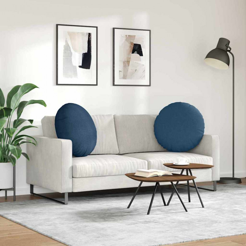 Poduszki na siedziska 2 pcs Niebieski Ø80 x 29 cm tkanina