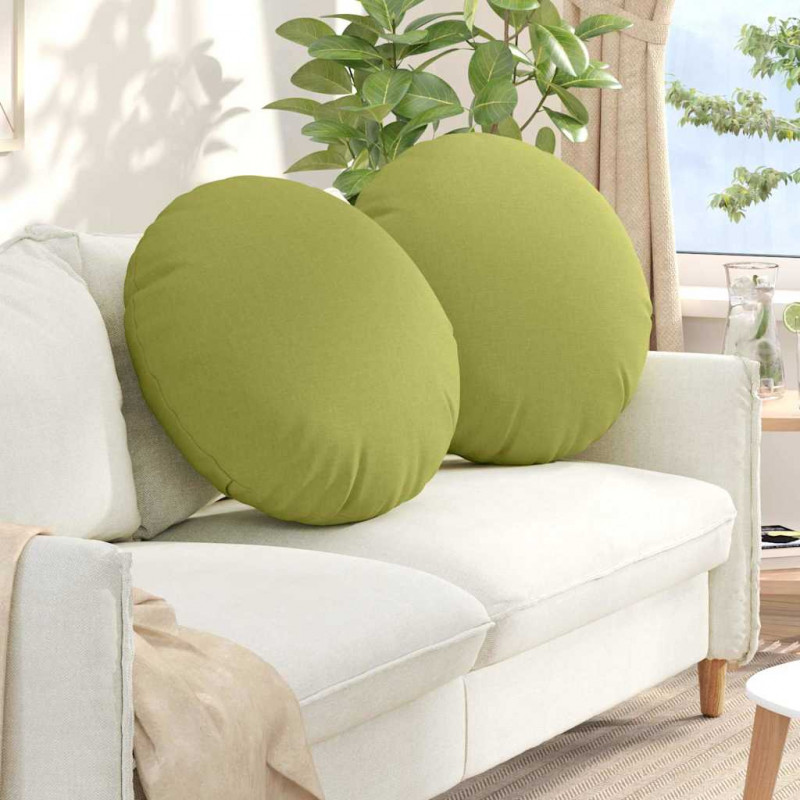 Poduszki na siedziska 2 pcs Jasnozielony Ø80 x 29 cm tkanina