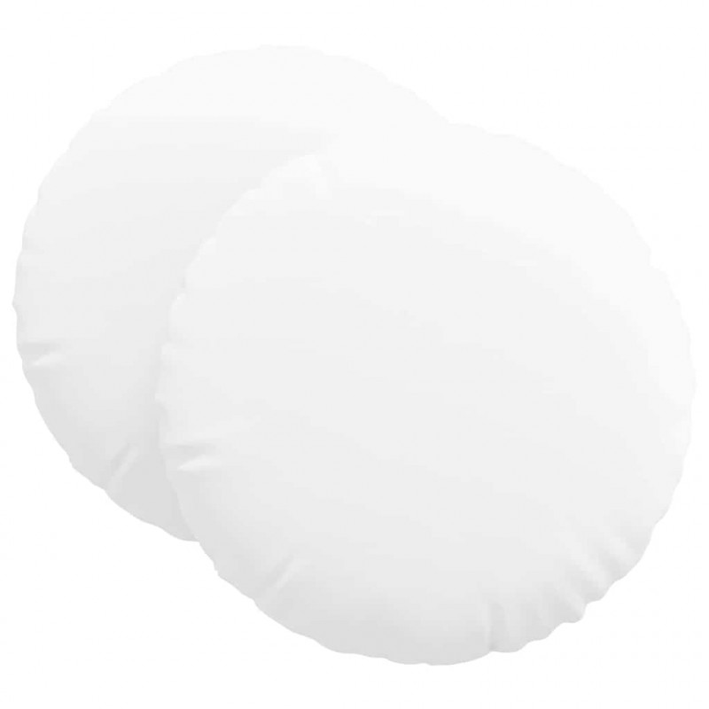 Poduszki na siedziska 2 pcs Biały Ø80 x 29 cm tkanina
