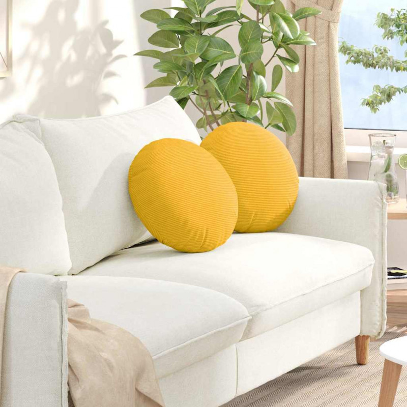 Poduszki na siedziska 2 pcs Jasnożółty Ø 40 cm
