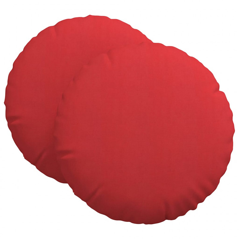 Poduszki na siedziska 2 pcs Czerwony Ø80 x 29 cm tkanina
