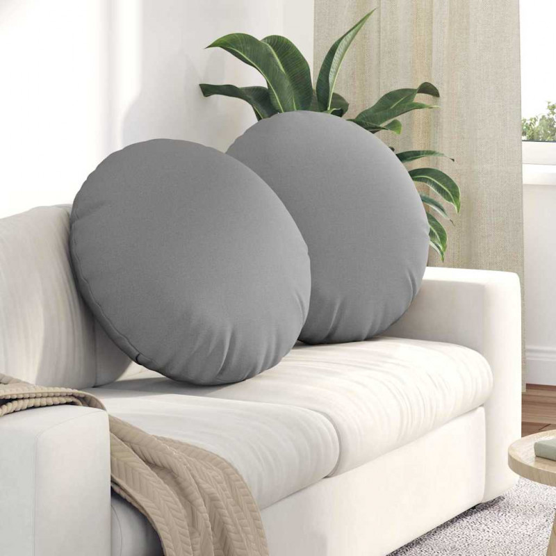 Poduszki na siedziska 2 pcs Szary chmur Ø80 x 29 cm tkanina