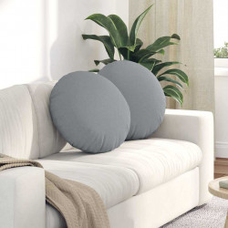 Poduszki na siedziska 2 pcs Jasnoszary Ø50 x 19 cm tkanina