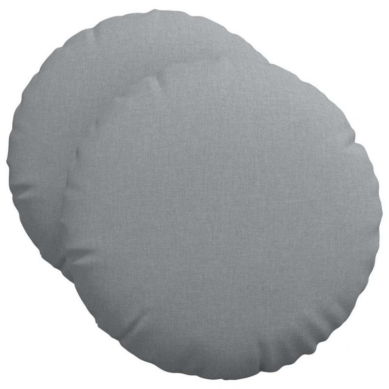 Poduszki na siedziska 2 pcs Jasnoszary Ø50 x 19 cm tkanina